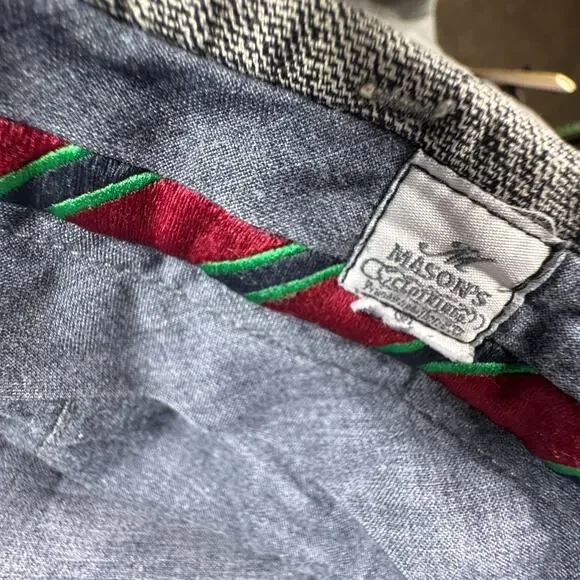 Mason's Men's Trousers Dress Pants Slim Fit 32x34 Gray Patterned Cotton Blend - Picture 7 of 12